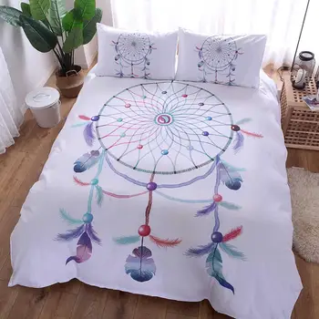 

3Pcs/set Dreamcatcher Printed Quilt Duvet Cover Pillowcase Creative Durable Simple Comfortable Home Bedding Supply