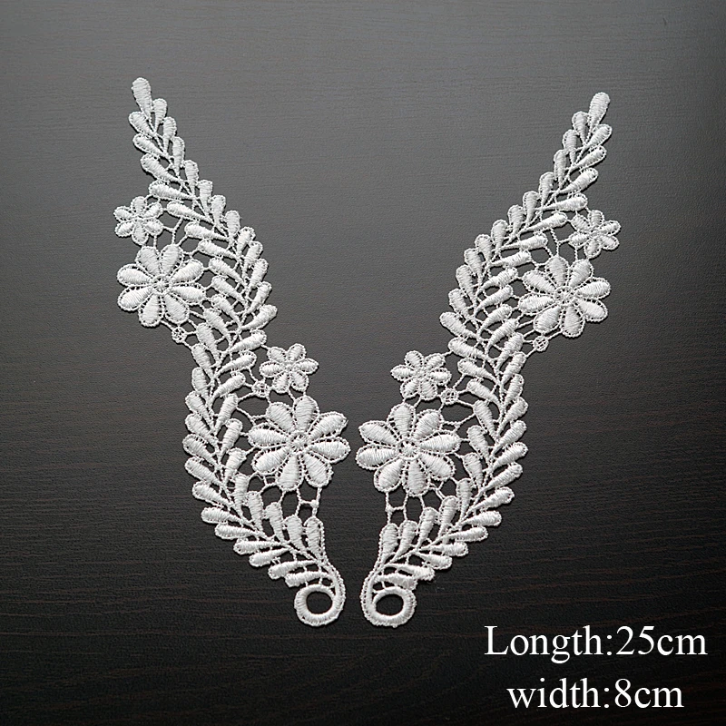 

1 пара, белый, пурпурный, синий, кружевная ткань с цветами мотив аппликации вышивка патч Блузка мужская одежда орнамент