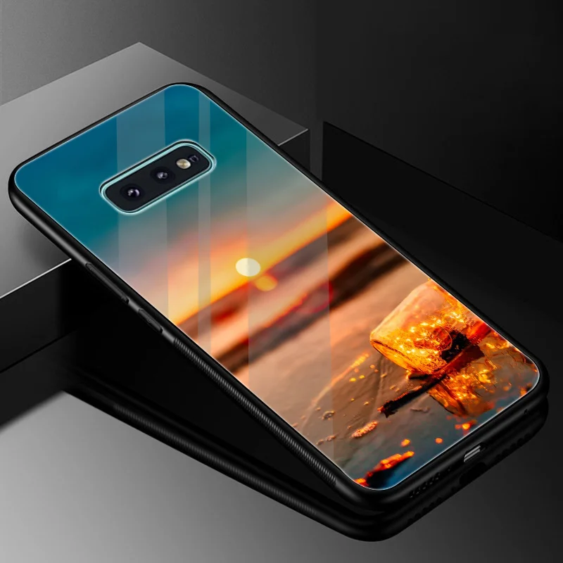 G10 Пляжные Стекло чехол из термопластичного полиуретана для samsung A70 A50 A40 A30 A20 A10 A60 Note 8 9 S10 S7 край S8 S9 плюс крышка корпуса - Цвет: G10