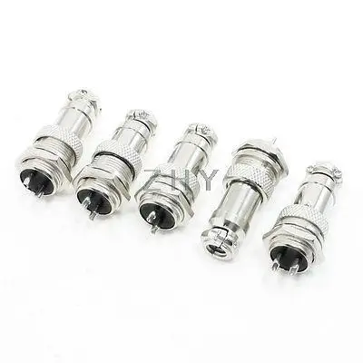 

Universal Panel Mount 16mm 2Pin Aviation Connectors Plugs 5 Pcs