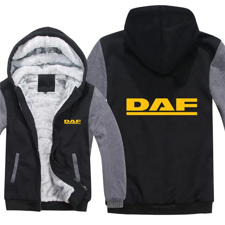 Зимние толстовки с капюшоном DAF Trucks, мужское модное пальто, пуловер, шерстяная куртка с подкладкой, толстовки с капюшоном, HS-005