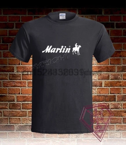 MARLIN FIREARMS Logo Pistol Rifle 1895 1894 Mens Black T-Shirt Size S-2XL |