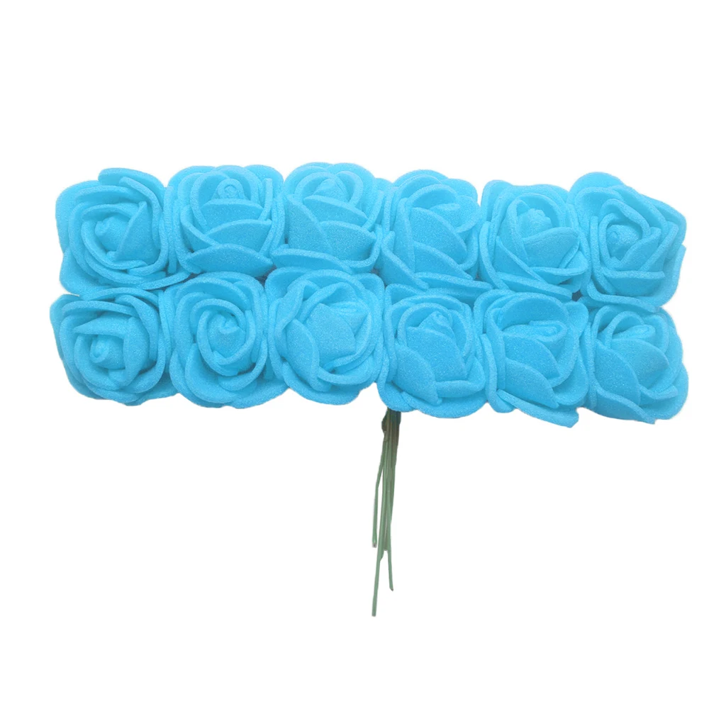 144x Artificial Foam Rose Flower With Stems Wedding Bridal Shower Bouquet Home Decoration