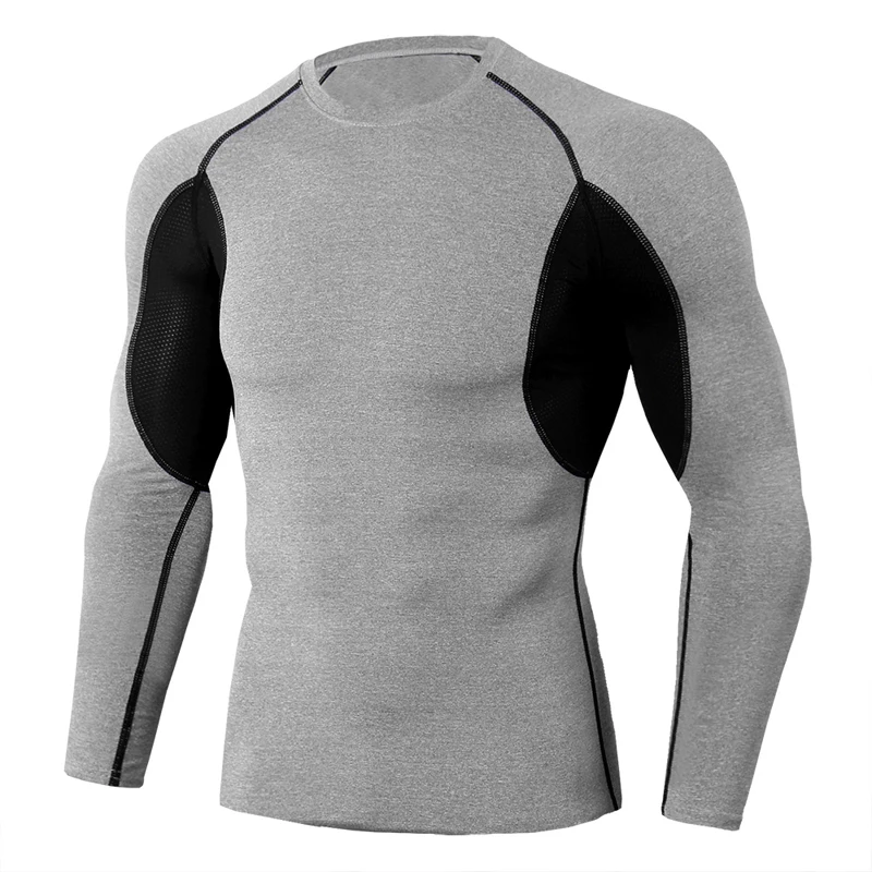 

New Mens Quick Dry Compression T-Shirt Tops Long Sleeve Athletic Baselayer Tee