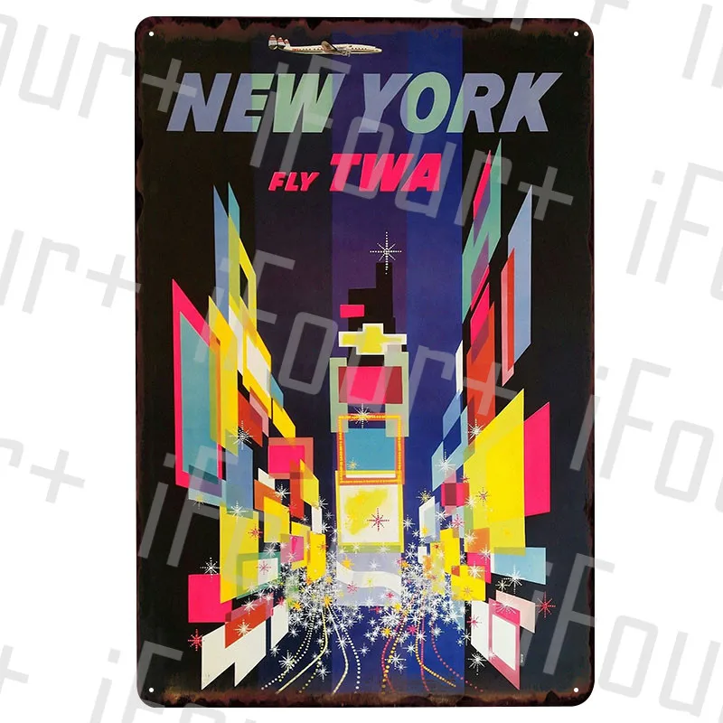 New York Metal Plate Tin Sign Plaque Vintage Decor Poster Home Bar Pub Cafe Decoration Posters | Дом и сад