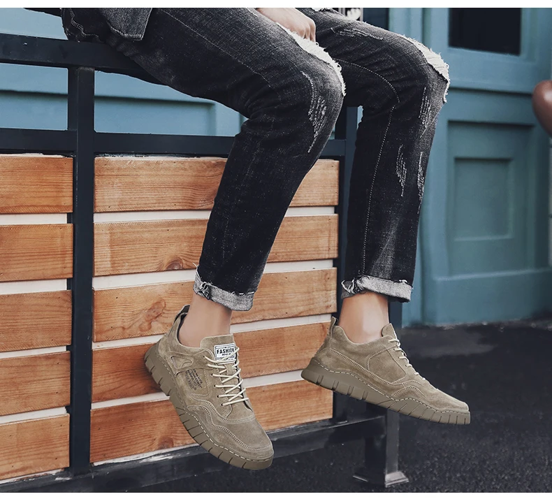 Misalwa/Новинка; повседневные мужские кроссовки из замши и кожи; мужская повседневная обувь на платформе; обувь для отдыха на шнуровке ручной работы