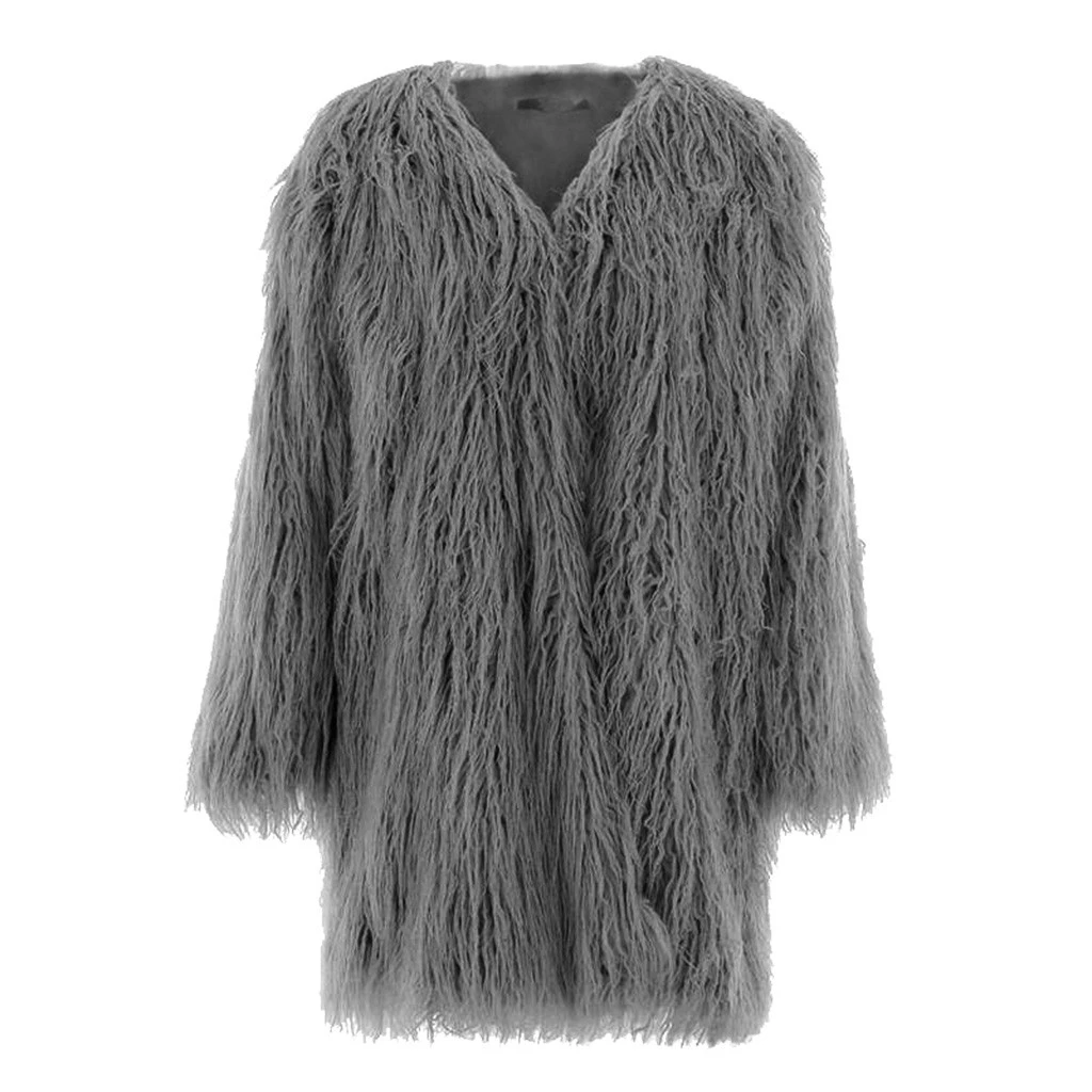 JAYCOSIN Fashion Faux Fur Coat Women Fluffy Female Outerwear Autumn Winter Coat Jacket Loose Overcoat Multicolor 1104