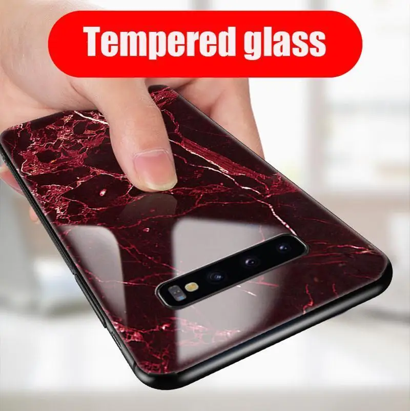 Закаленное Стекло чехол для телефона для samsung Galaxy A30 A50 A10 A70 S7 край S8 S9 S10E A6 A8 плюс A7 A9 Note 8 9 Красочная обложка