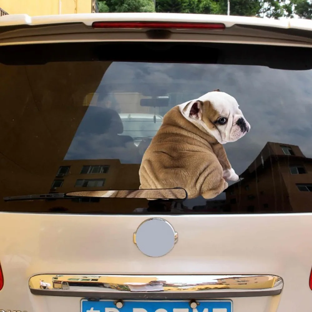 Светоотражающая Автомобильная наклейка для автомобиля Shar Pei, светоотражающая палка для автомобиля, хвост, движение назад, собака, щетка, автомобильная наклейка, крученая собака