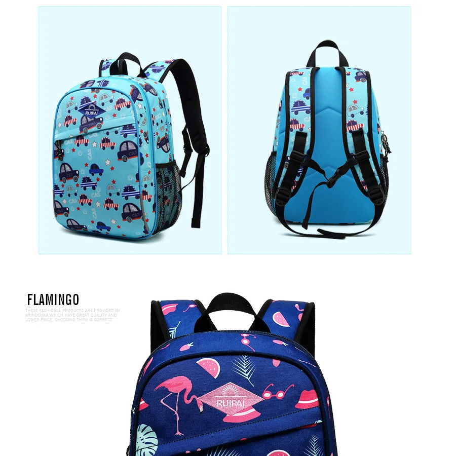Детские школьные сумки с принтом фламинго для девочек-подростков, школьная сумка с принтом Динозавр для мальчиков, рюкзаки для начальной школы