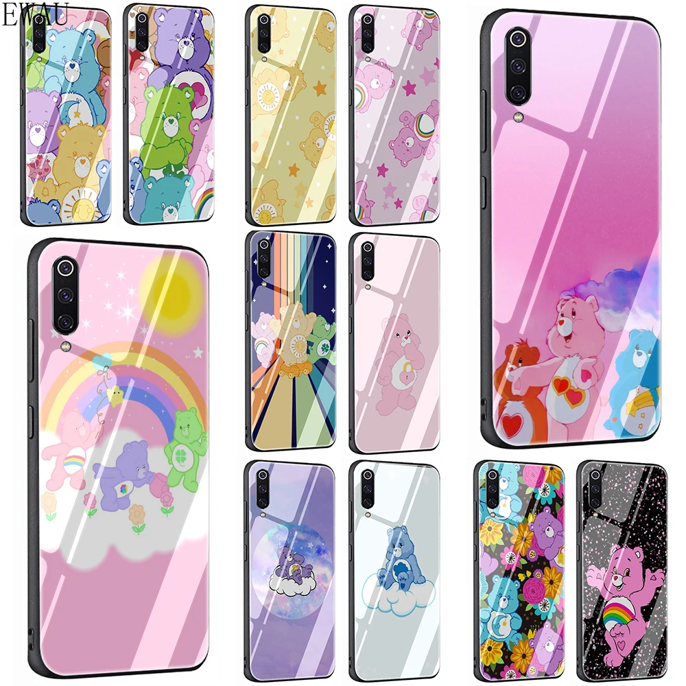 

EWAU Care Bears Tempered Glass phone case for Xiaomi 5X 6X 8 Lite 9 A1 A2 F1 Redmi 4X 6A Note 5 6 7 Pro