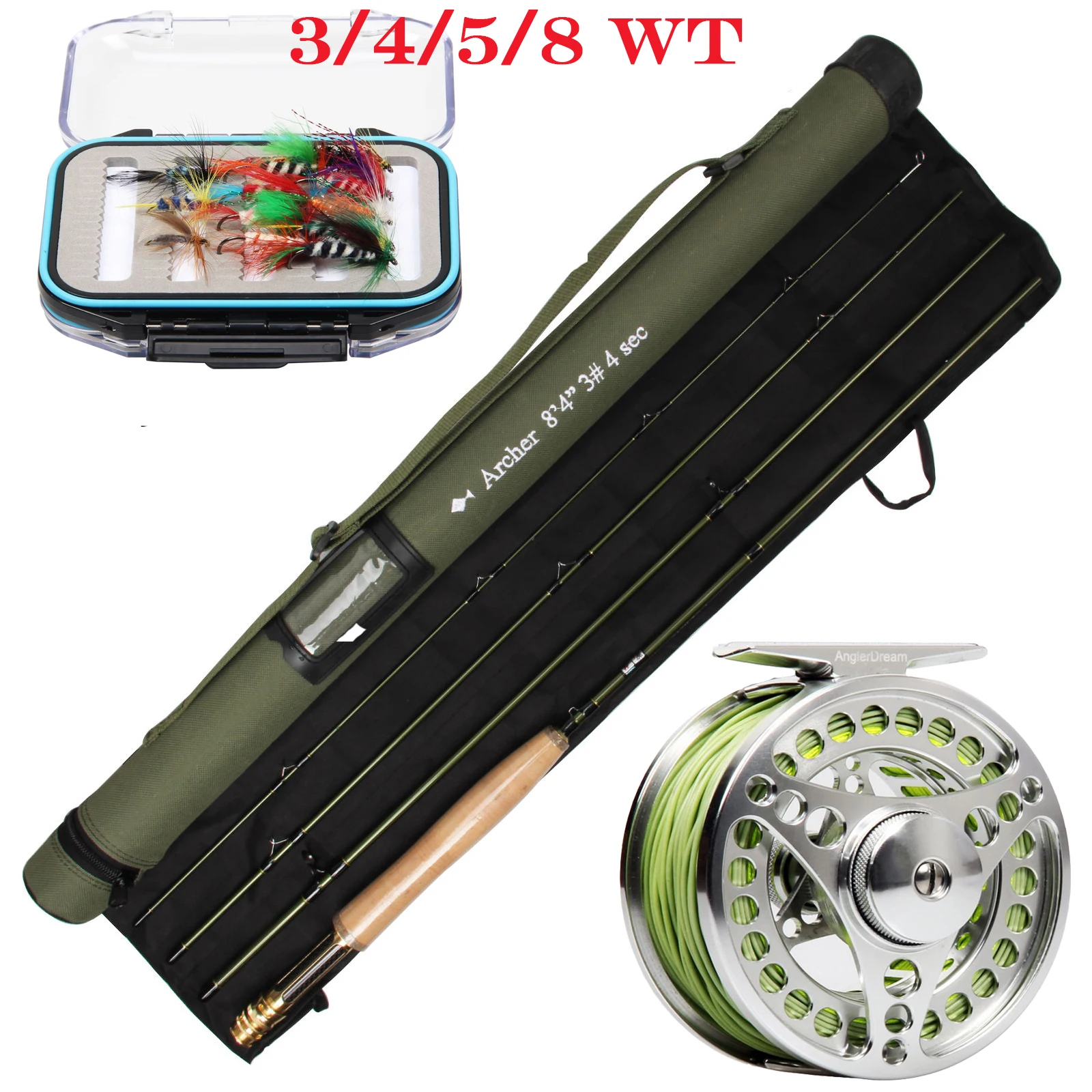 ANGLER DREAM Fishing Tool Fly fishing Rod Set 4 Section 36T Carbon Fiber/Graphite IM10 For