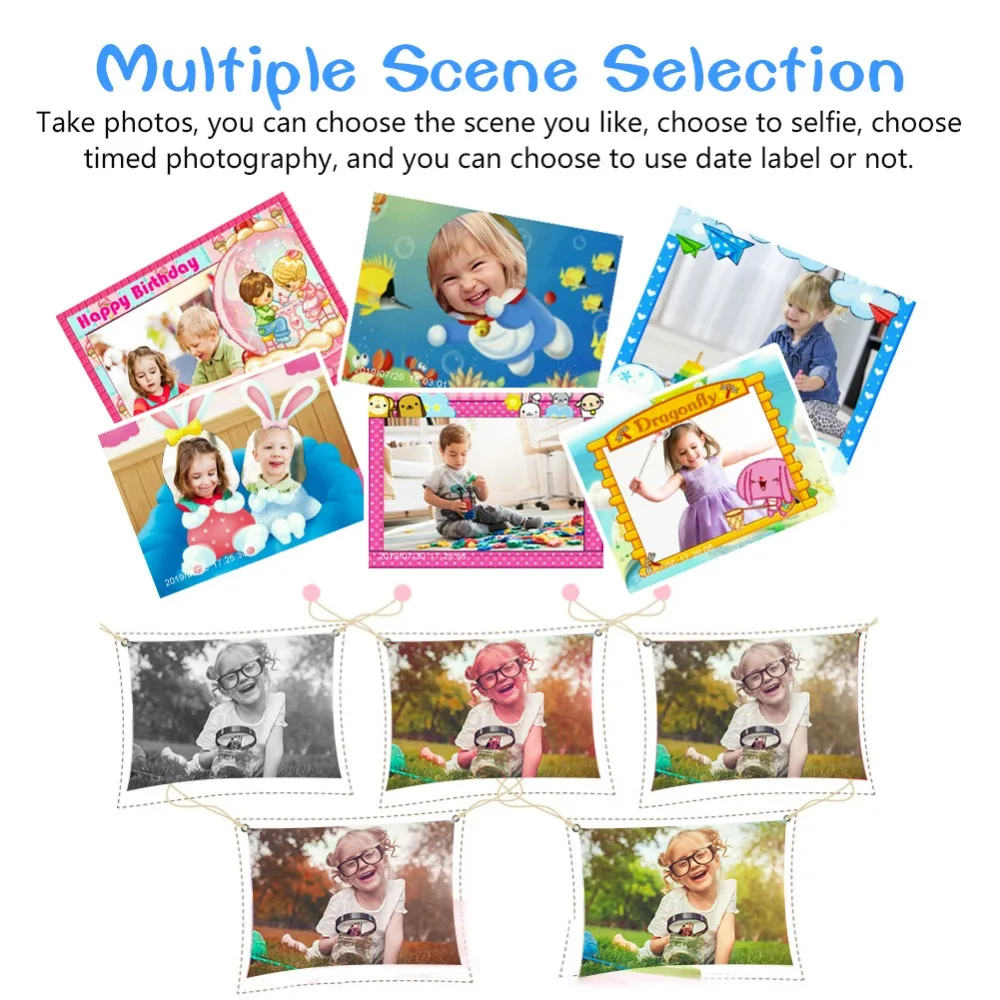 18MP HD Kids Digital Camera Multifunction Mini HD Camcorder Photo Video Camera With 32G Card 2.4 Inches Screen Toys For Kids (5)