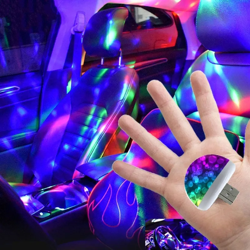 USB LED Car Interior Lighting Kit Disco Rave Atmosphere Light Neon Lamp Ornament Party Decoration