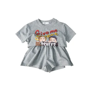 

New Arrival Summer Hot Sale Casual Sporting Sets With Sweet Cartoon All-Match Sporting Shorts Fashion Cool T-shirt + Shorts Set