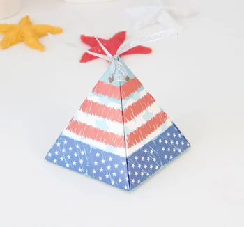 

Creative Star Triangle Pyramid Shape Candy Boxes For Wedding Birthday Social Gathering 50Pcs Gift Box Easy To Assemble LFB943