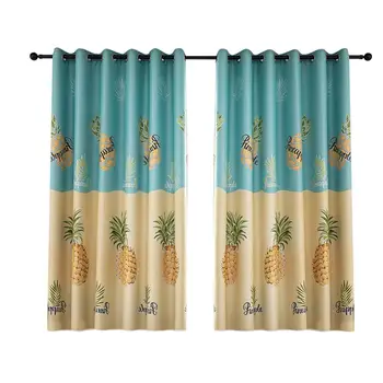 

Pineapple Blackout Curtain High Shading Window Curtains Punching Ultra Soft Curtains for Bedroom Living Room Kitchen 100*200cm