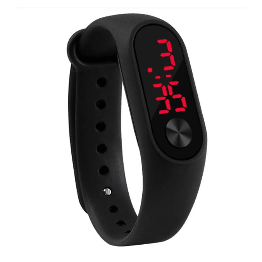 Мужские и женские повседневные спортивные часы с браслетом, Белый светодиодный электронный цифровой карамельный цвет, силиконовые наручные часы для детей - Цвет: 7