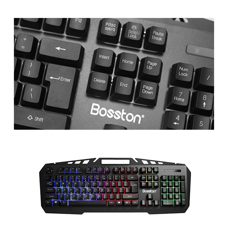 Для Bosston Механическая Usb Проводная Подсветка 104 клавиш игровая клавиатура набор с держателем для телефона 8350