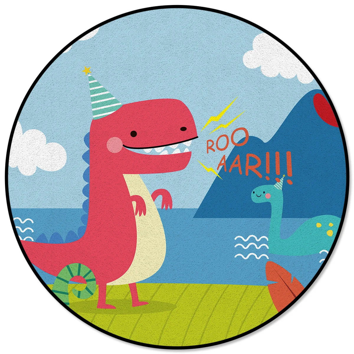 Динозавр милое из микроволокна лохматые коврики для свадебной спальни унисекс на заказ вечерние Коврики для кухни для женщин и мальчиков круглый ковер