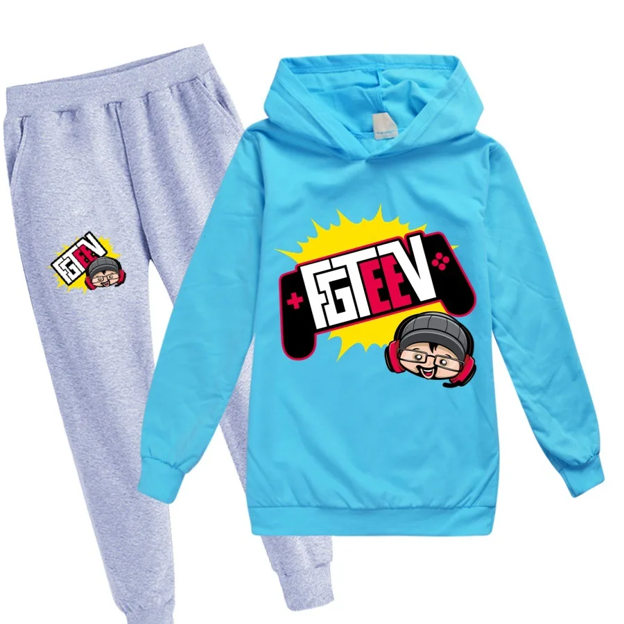 clothing sets for toddler girl 9+3 colors FGTEEV Hoodies Tops Pants 2pcs Set Kids Sportswear Suits Boys Toddler Outfit Girls Outerwear for Baby Unisex Clothing Clothing Sets near me