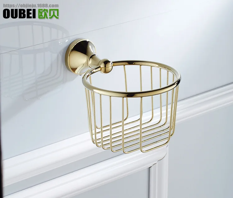 John Obey Ware Toilet Wall Hangers Brass Pendant Gold-Plated Bathroom Hook Unit Kitchen Hardware Tissue Holder zhi jin lou