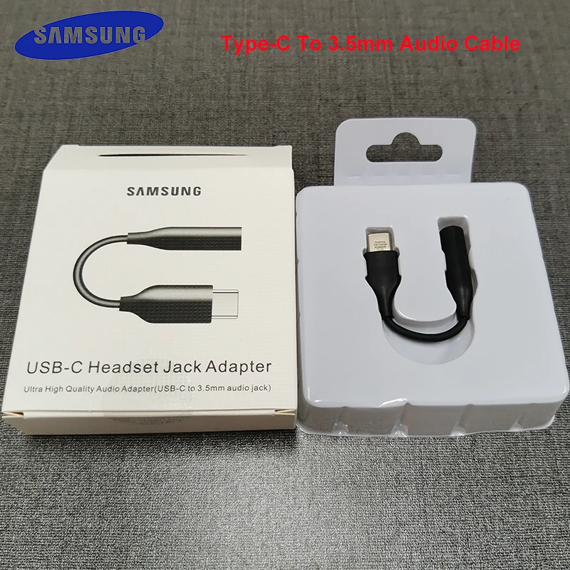 Samsung USB Type C Headset Jack Adapter Type-c to 3.5mm Earphone Audio Cable For Galaxy Note10 Plus 10+ S20 S20+ A90 A80 A60 A8S | Мобильные