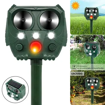 

Solar Animal Repellent Garden Mole Repellent Ultrasonic Solar Powered Pest Cat Dog Bird Insect Repellent
