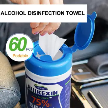 

3 Barrel Wipes 60PCS/Barrel Alcohol Wet Wipe Disposable 75% Alcohol Car Cleaning Wet Wipes Disinfection wipes For Hand Portable