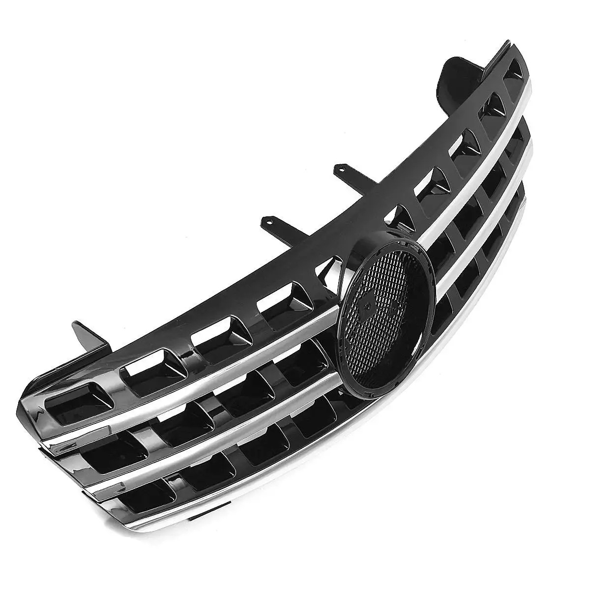Front Bumper Upper Grill Grille For Mercedes For Benz ML Class W164 2005-2008 3 Fin Front Hood Black Chrome Racing Grill