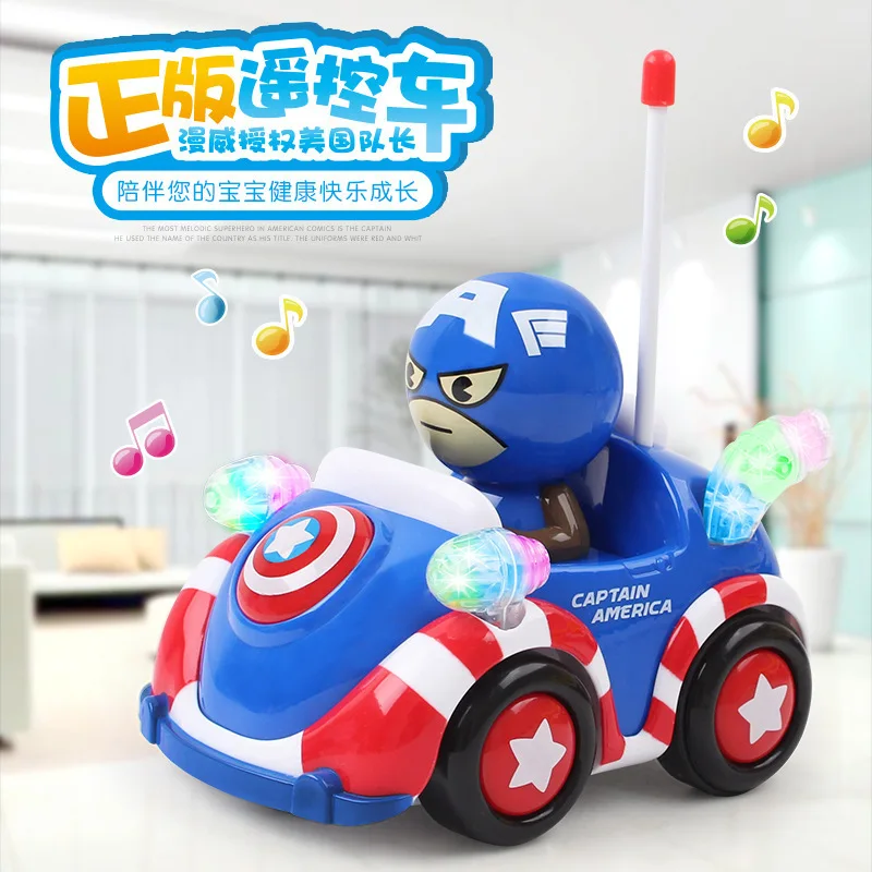 

Marvel Genuine America Captain Remote Control Car Cute Children Anime Cartoon Model Electric Cardin Car