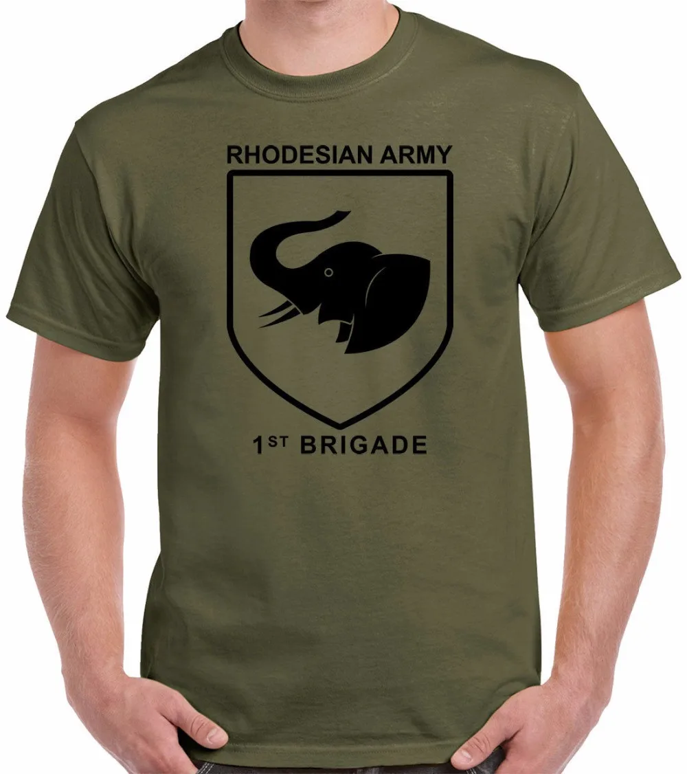 2019 модная черная футболка с коротким рукавом высокое качество Rhodesia 1St Brigade