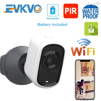 

EVKVO 3MP Rechargeable Battery IP Camera Wifi Camera Outdoor Indoor Weatherproof CCTV Security Camera PIR Motion Alarm IR P2P