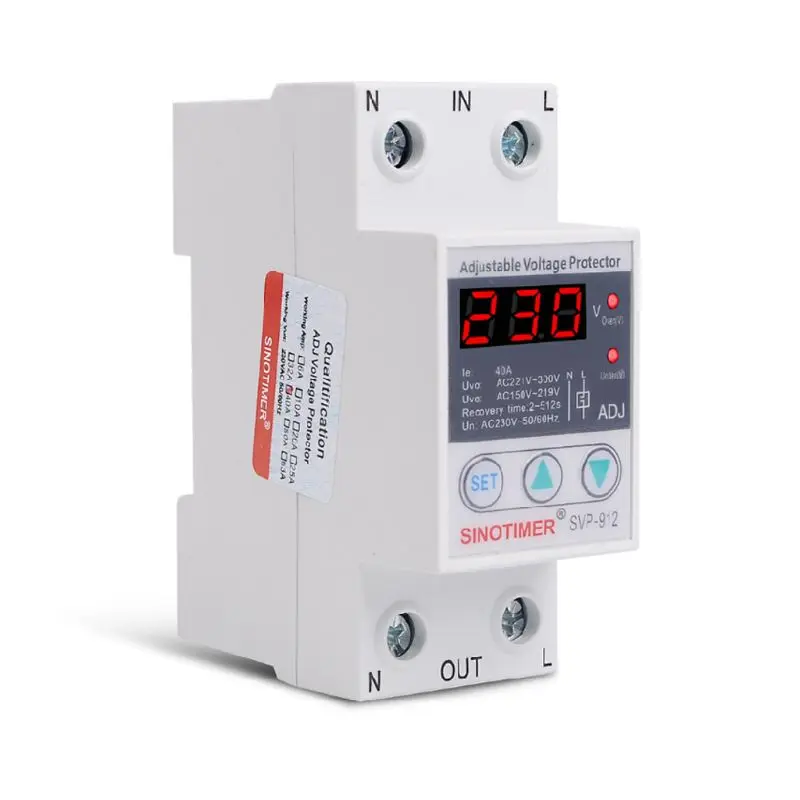220V 40/63/80A под Напряжение протектор реле Повторное подключение защитное устройство
