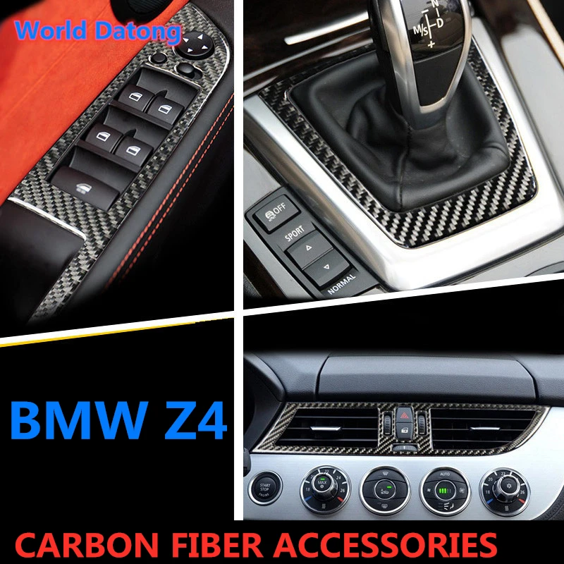 Really Carbon Fiber Black Interior Decroation Cover Trims For BMW Z4 E89 2009-2015 Pure black accessories | Автомобили и