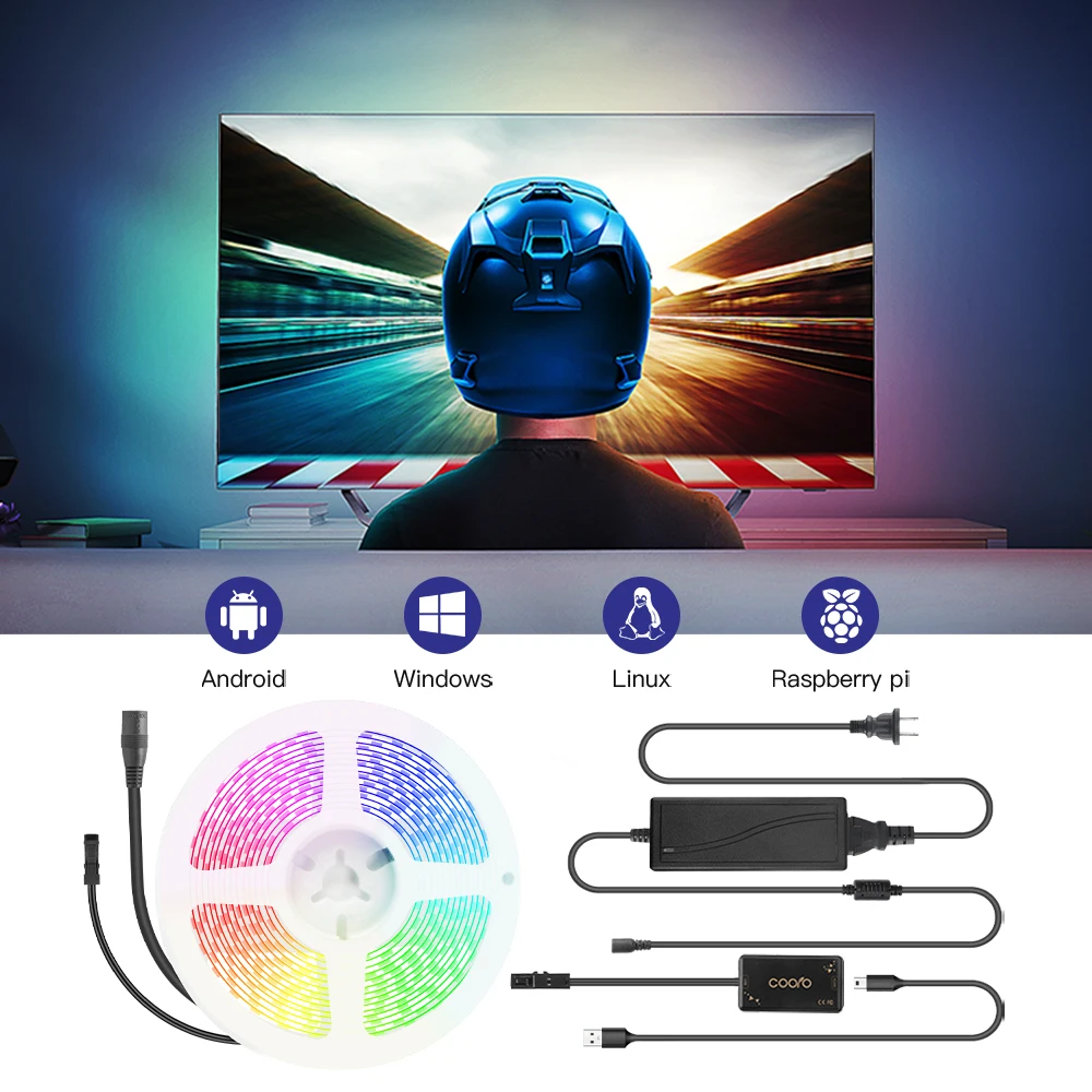 USB Ambilight ТВ ПОДСВЕТКА гибкий свет динамический Смарт RGB светодиодные полосы комплект для настольного экрана ПК ТВ фоновое освещение