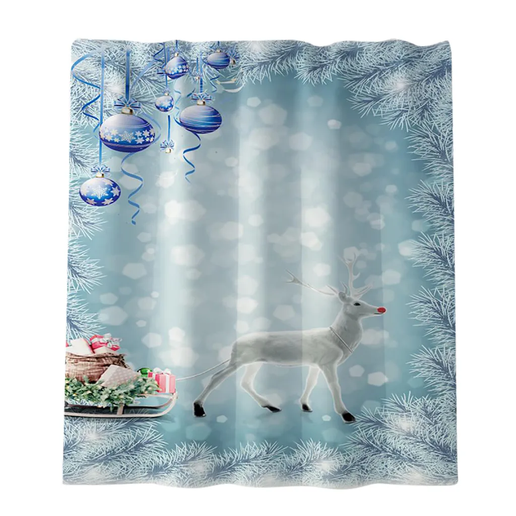 Рождественский снеговик с принтом, коврик для ванной комнаты и занавеска для душа, набор из четырех предметов, покрывало для туалета, коврик для ванной, набор для декора ванной комнаты - Цвет: C 1pc