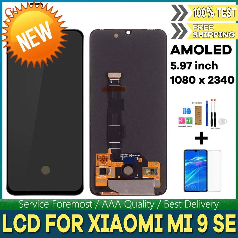 5 97 &quotAAA AMOLED ЖК-дисплей для Xiaomi Mi 9 SE сенсорный экран сенсорная панель дигитайзер в