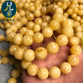

old chicken wax oil and wax rough stone round bead lap hand string bracelet accessories authentic female paragraph 5