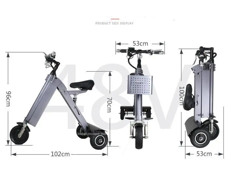 Daibot Folding Electric Scooter 3 Wheel Electric Scooters 48V 350W Three Wheel Electric Tricycle For ElderlyLadies (22)