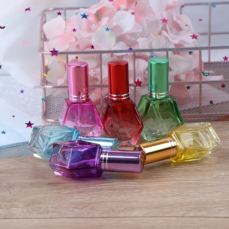 10ml Colorful Glass Perfume Bottles Spray Refillable Atomizer Travel Scent Bottles Packaging Bottle  For Home Or Travel