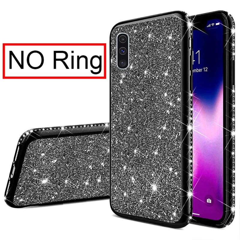 Чехол со стразами и блестками для samsung Galaxy A20E A10E A80 A70 A60 A50 A40 A30 M30 M20 A8 A6 плюс A7 J8 J6 J4 палец кольцо крышки