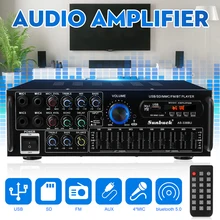2000w bluetooth estéreo amplificador surround som usb sd amp fm dvd aux display lcd de cinema em casa karaoke controle remoto