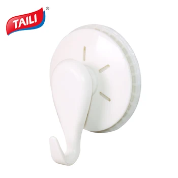 

White Plastic Kitchen Sucker Powerful Vacuum Suction Hooks Bathroom Tile Free Nail Towel Sticky Hook