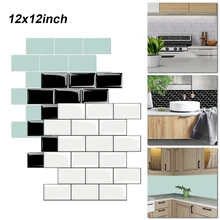 

3D Tile Brick Mosaic Wallpaper Sticker Self Adhesive Kitchen Bathroom Decor Peel and Stick Tile for Kitchen Backsplash