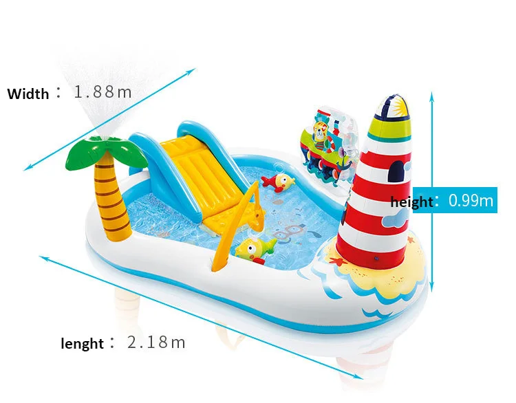 Summer Children's Water Slide Inflatables For Kids Backyard Water Park Children's Slide Fun Lawn Slides Pools For Outdoor