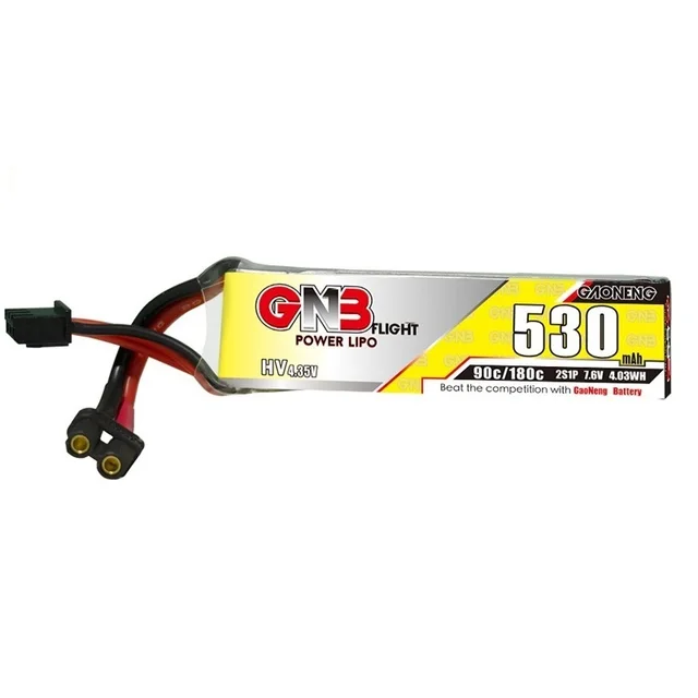 Gaoneng GNB 2S 530mAh 90C/180C HV 7.6V LiPo Battery XT30U-F Plug For RC Helicopter Quadcopter FPV Racing Drone Parts 3