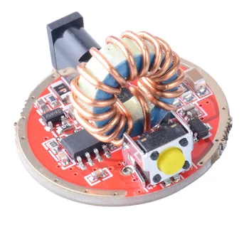 

28.5mm 5.5V - 8.4V Middle switch stepless dimming Driver circuit board for XHP50 T6 U2 L2 XPL DC3.5mm rechargeable flashlight