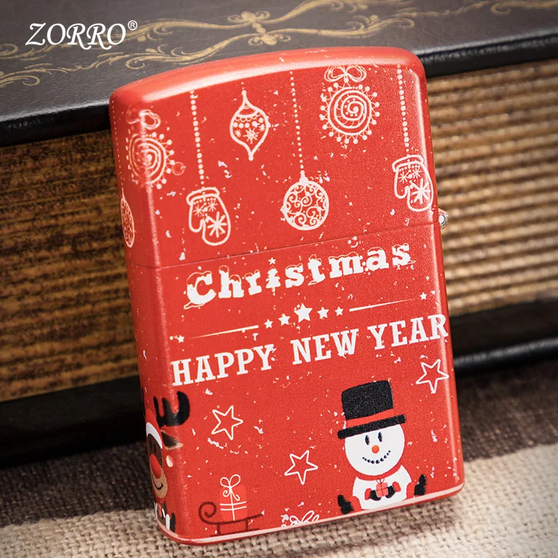 Zorro kerosene lighter Christmas gift grinding wheel creative personality Guochao color paint lighter wind proof for boyfriend