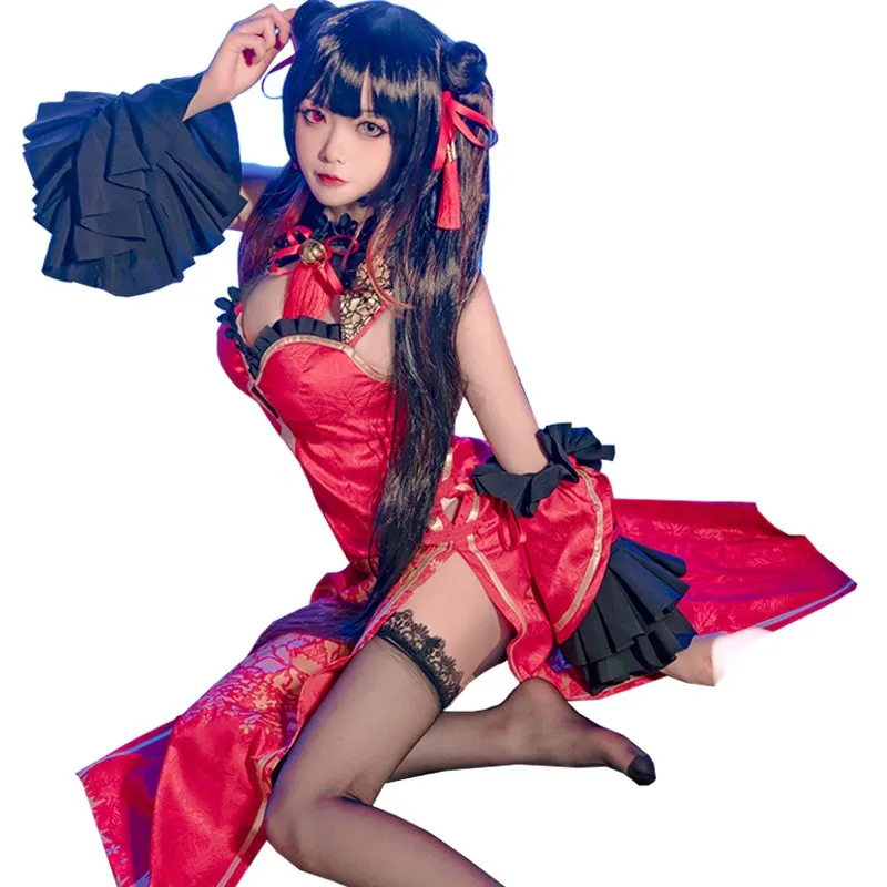 Anime DATE A LIVE Tokisaki Kurumi Cheongsam Sexy Cosplay Costume Chinese Dress |